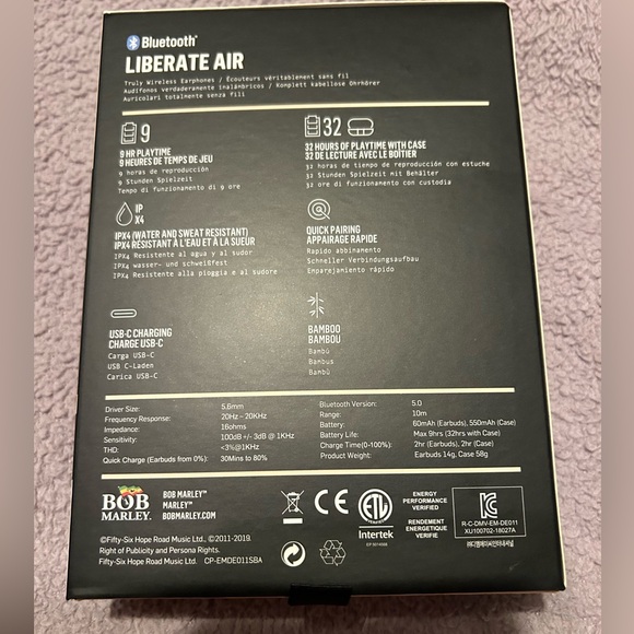 New in box Marley Liberate Air wireless earbuds. Microphone and bluetooth. - Picture 3 of 3
